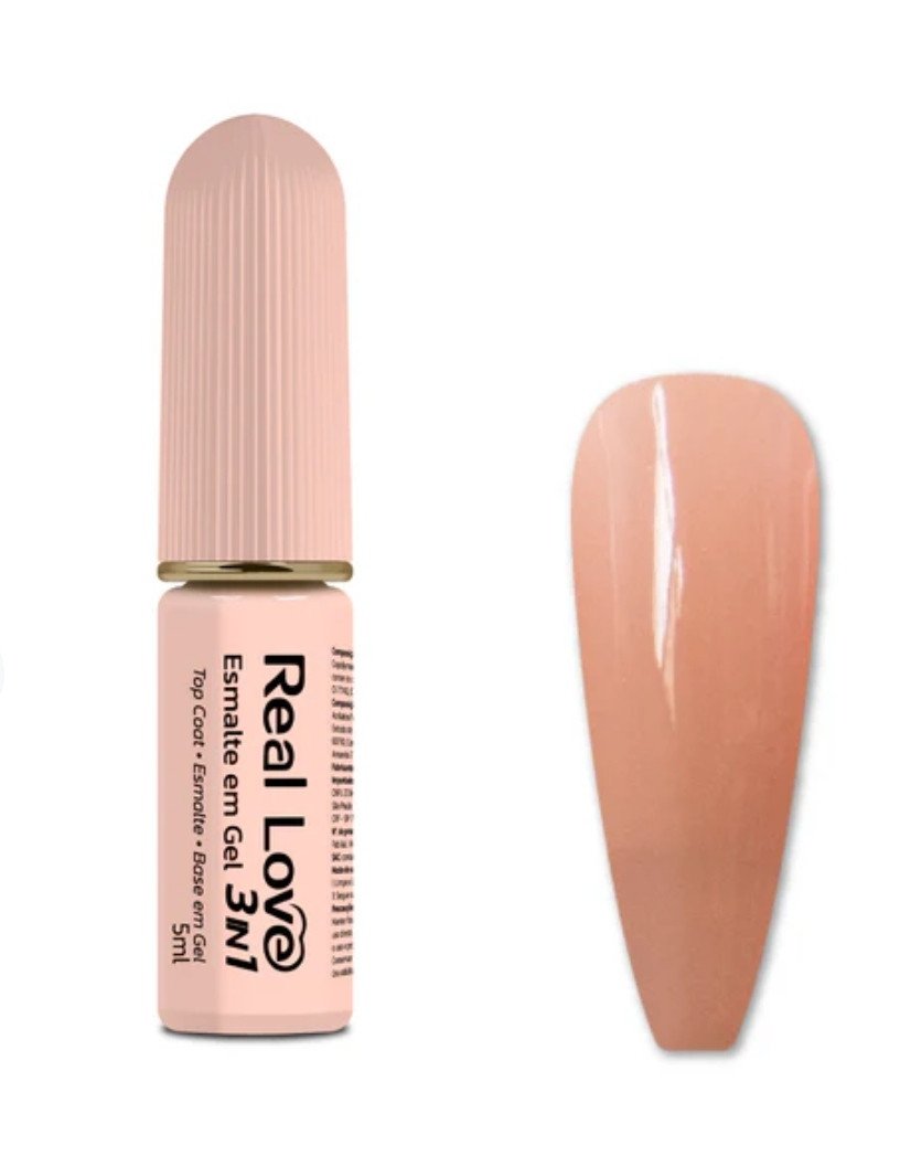 Esmalte em gel real love - 3 em 1 - 008 Nude  