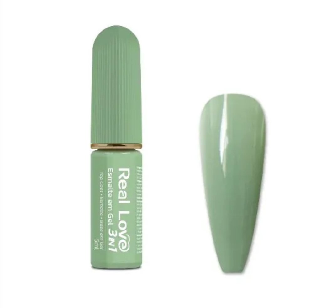 Esmalte em gel real love - 3 em 1 - 023 Verde  