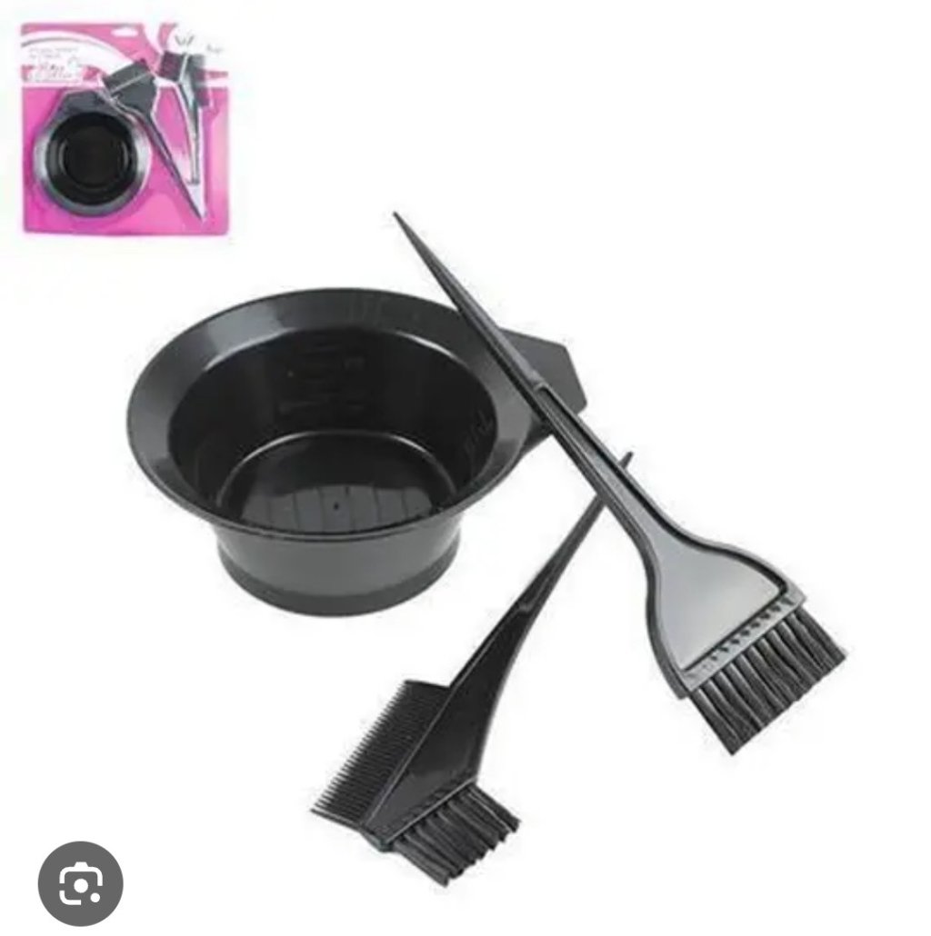Kit cabeleireiro - pote e 2 pincéis 