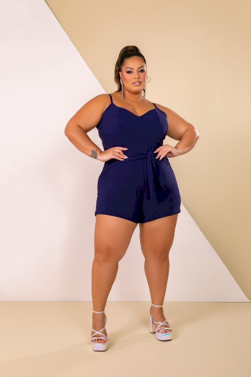 Macaquinho de alça e faixa. Ref: 642