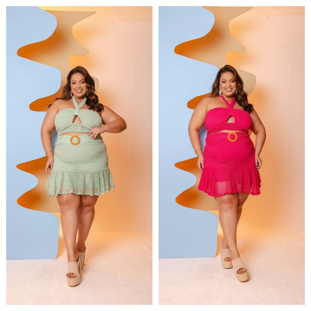 Conj. Short saia tela moda praia. Ref: 1325