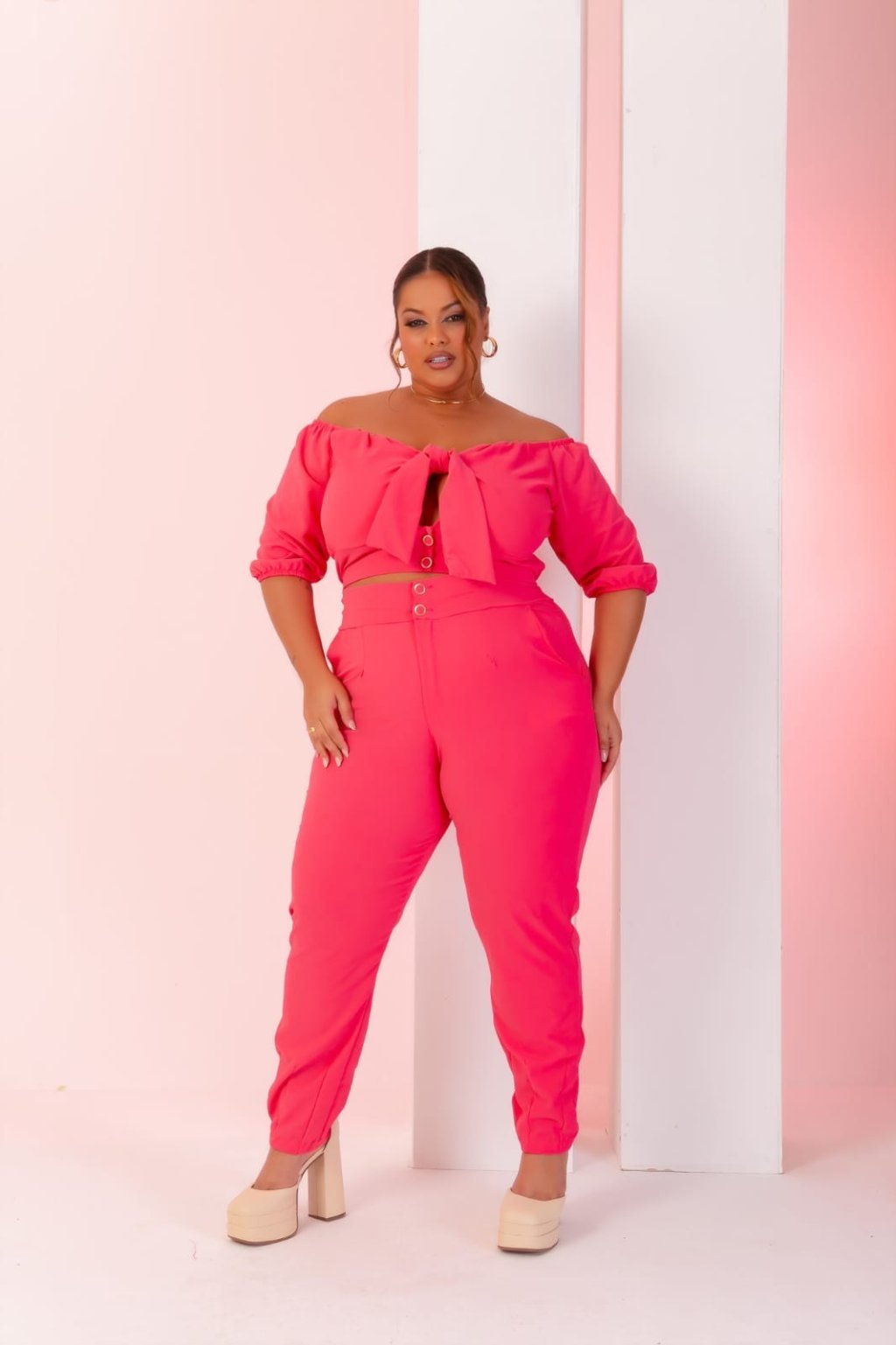 Conj. De calça e cropped. Ref: 1010