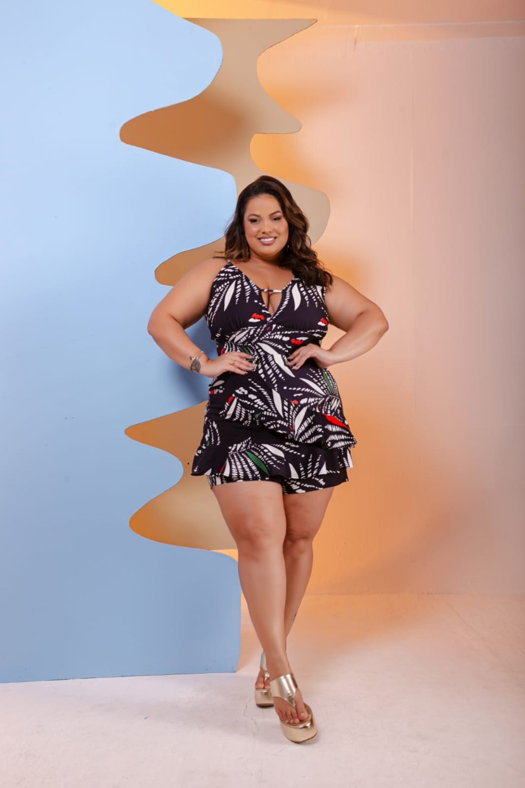 Macaquinho estampado. Ref: 1331