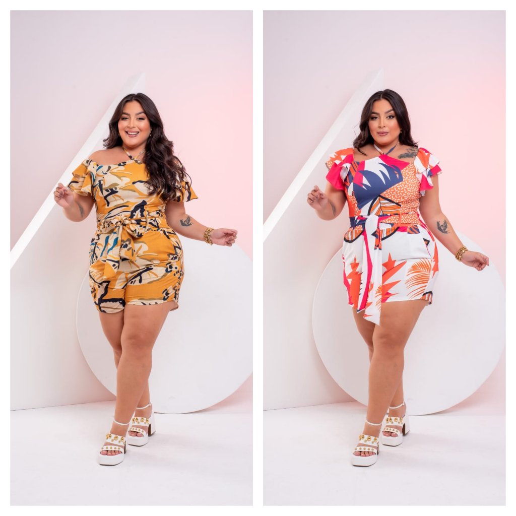 Macaquinho midsize viés no pescoço. Ref: 1426