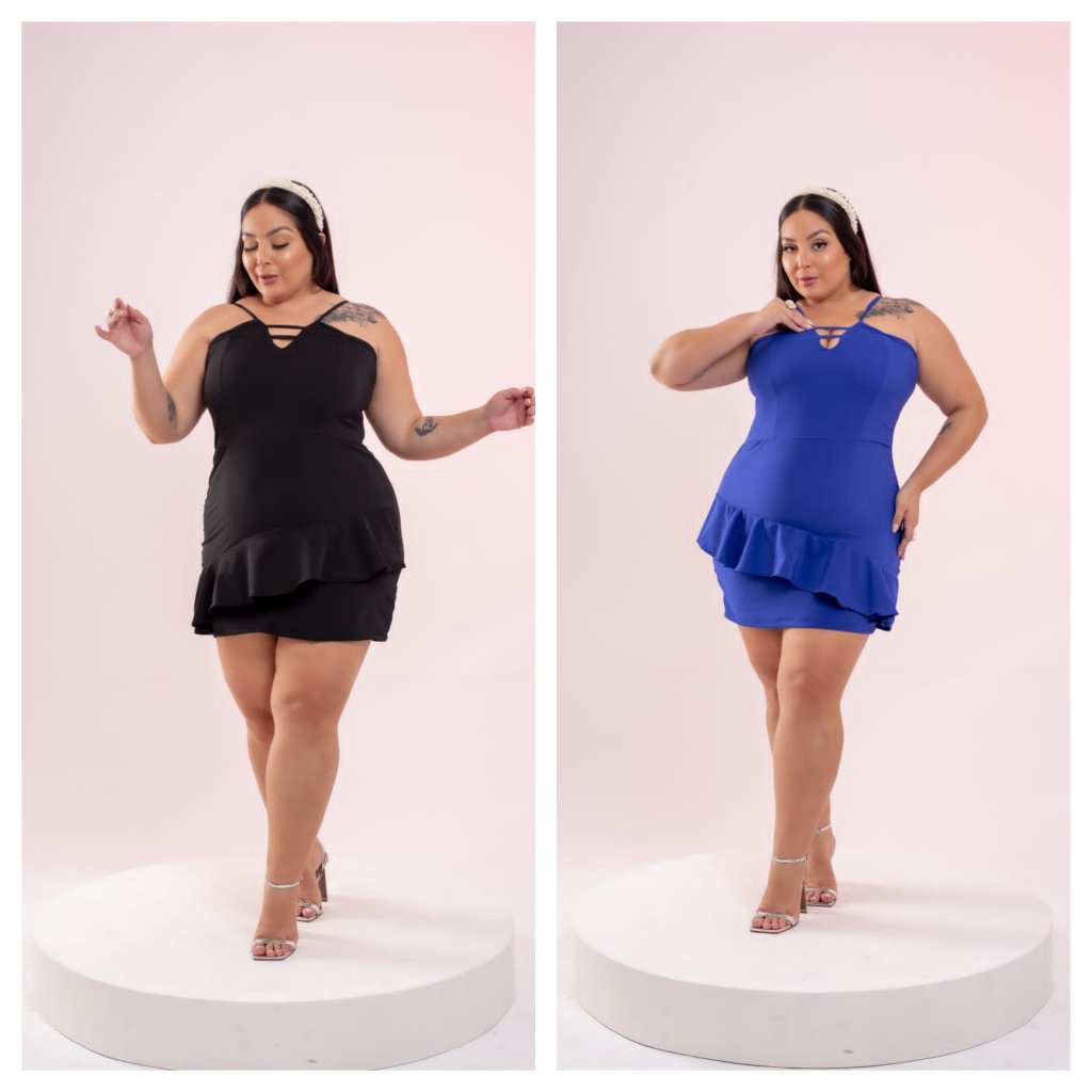 Vestido babadinho midsize. Ref: 1451