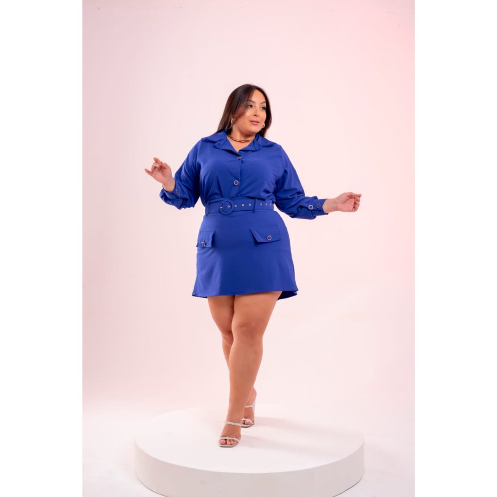 Conj blusa manga longa e short saia midsize. Ref: 1453