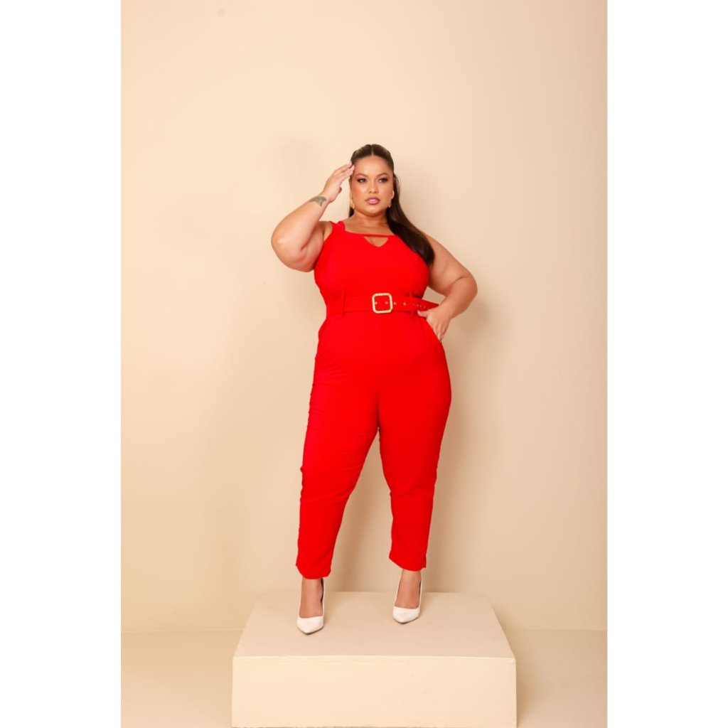 Macacão longo com cinto. Ref: 1474