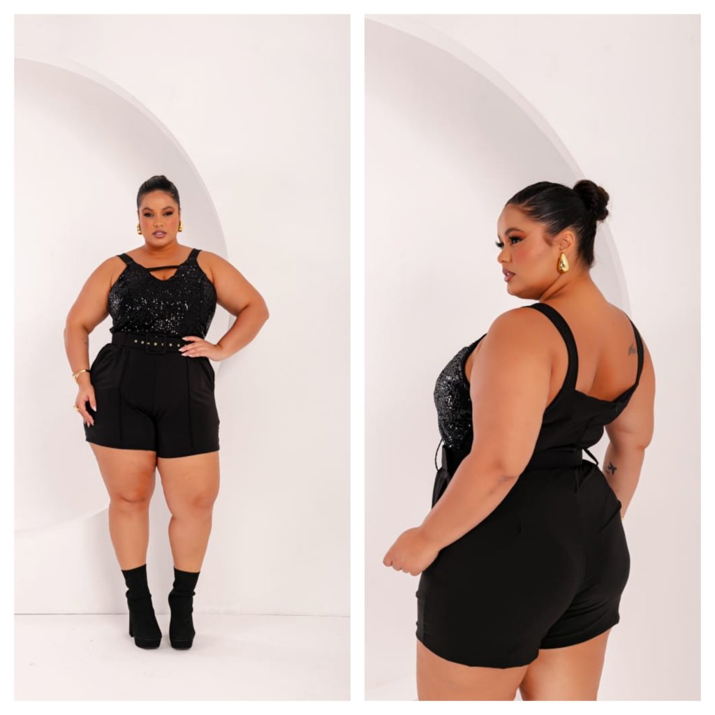 Macaquinho paetê.  Ref: 1536