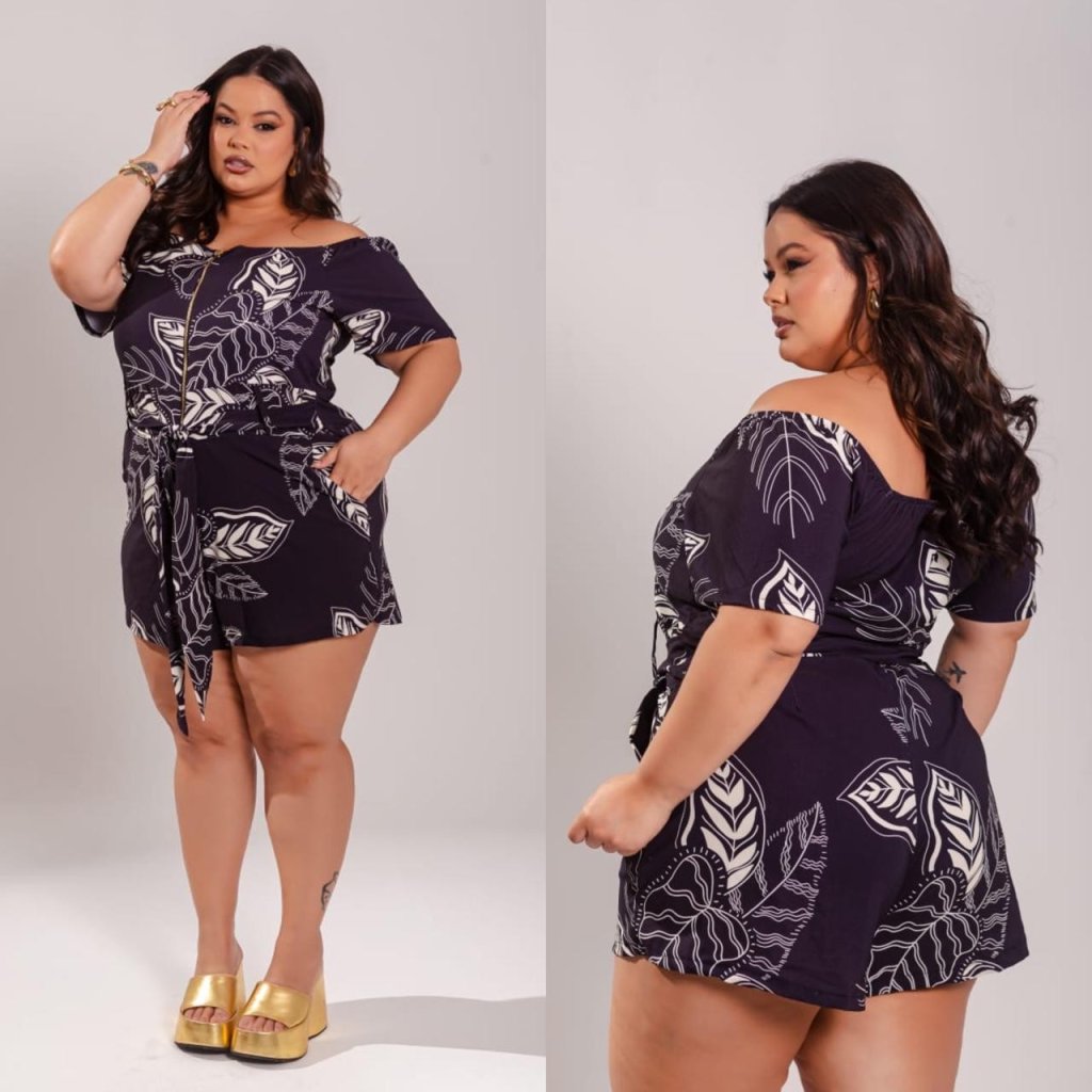 Macaquinho de zíper estampado. Ref: 1603