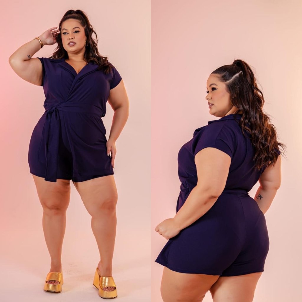 Macaquinho laço + gola Ref:1684