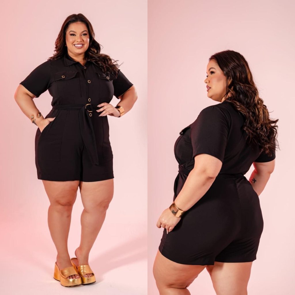 Macaquinho botão + faixa Ref:1694