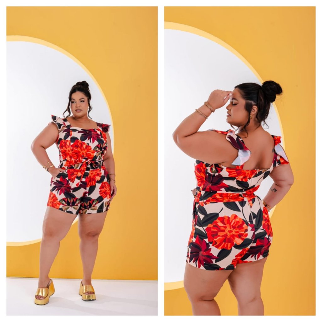 Macaquinho botão + faixa Ref:1735