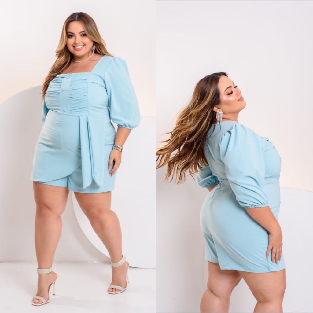 Macaquinho manga longa + nervura Ref1835