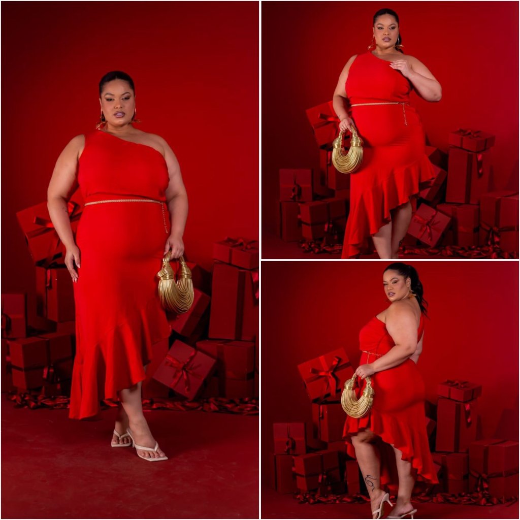 Vestido 1 alça ponta lateral do vestido babado + cinto dourado. Ref: 1953