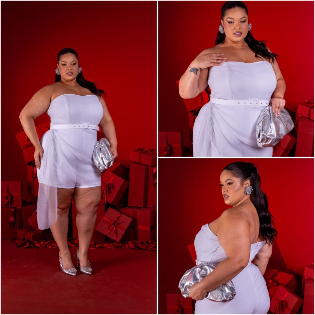 Macaquinho tomara que caia + Tule trabalhado. Ref: 1962