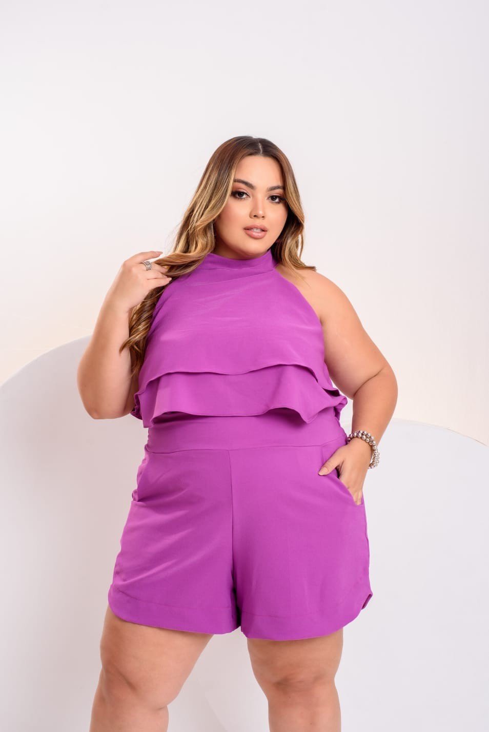 Conjunto short + blusa babado Ref1830