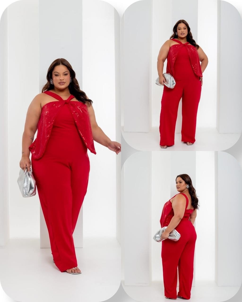 Macacão longo paetê ref1971