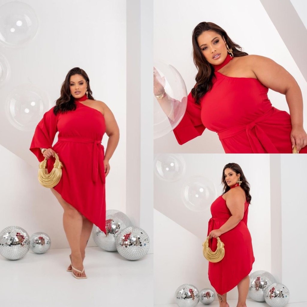 vestido uma manga + ponta ref1991