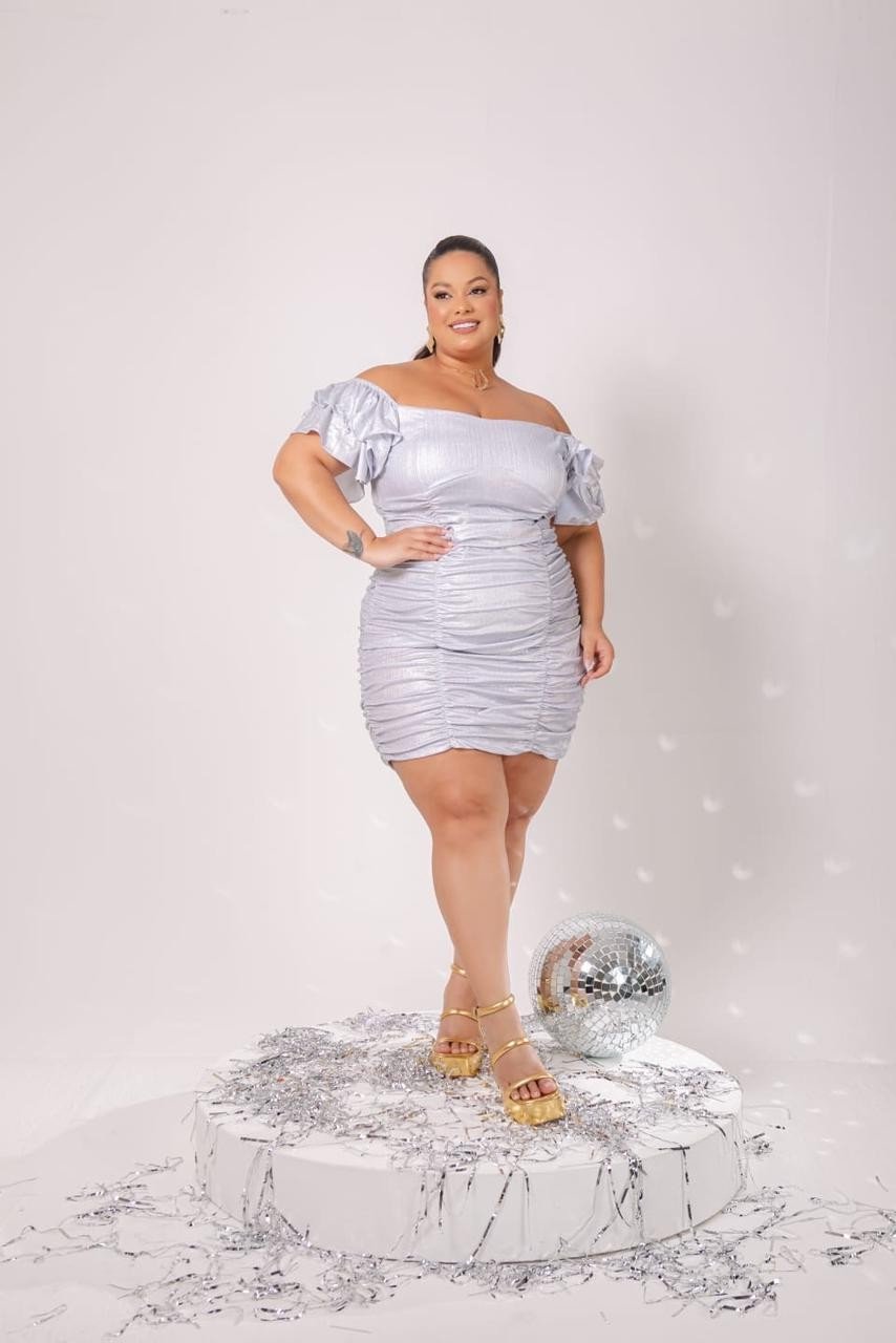 Vestido franzido Fashion light. Ref: 1287