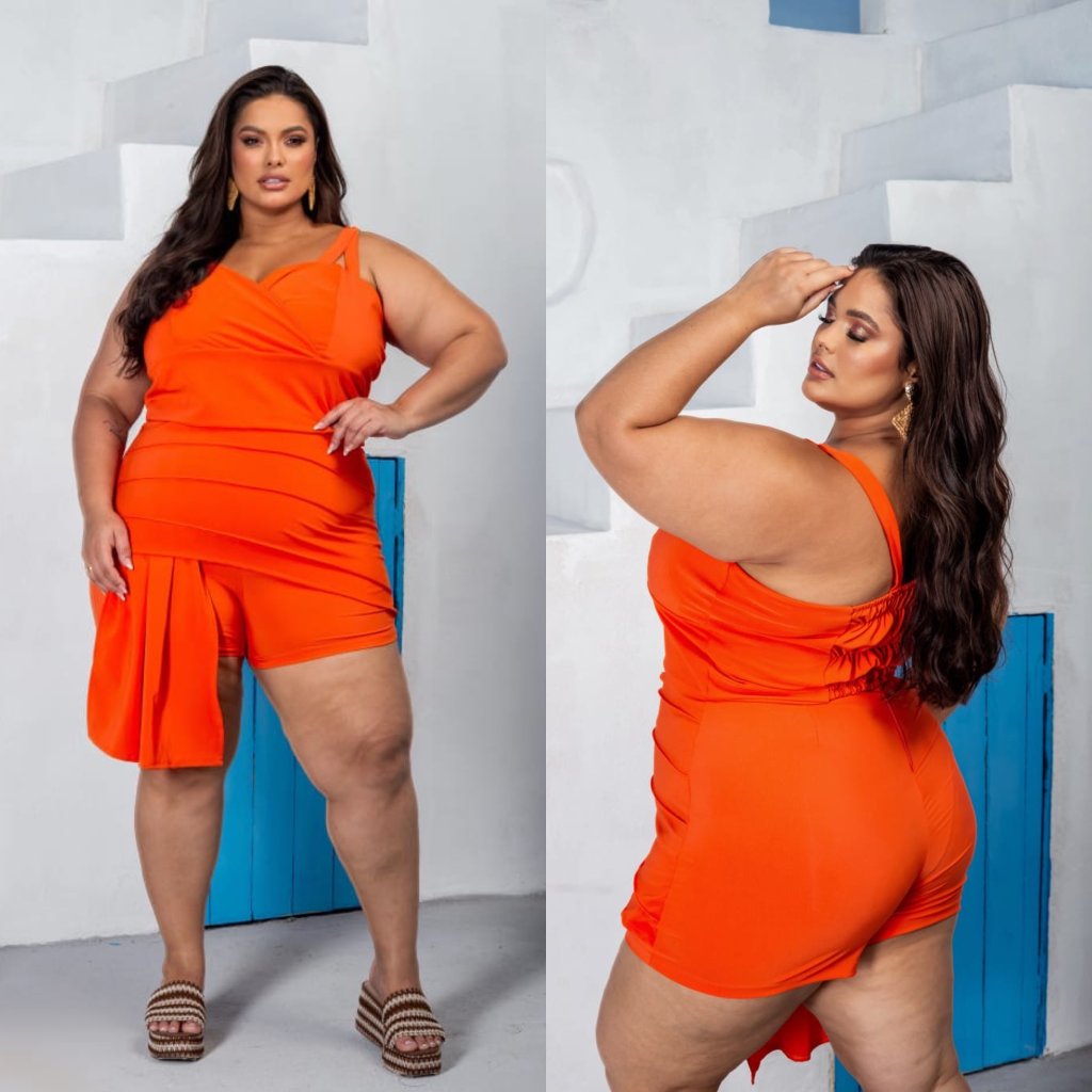 Conjunto short saia com nervura ref2018