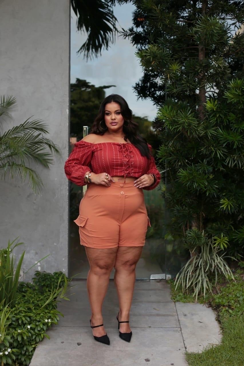 Conjuntos de short com crooped com viés ref 1526