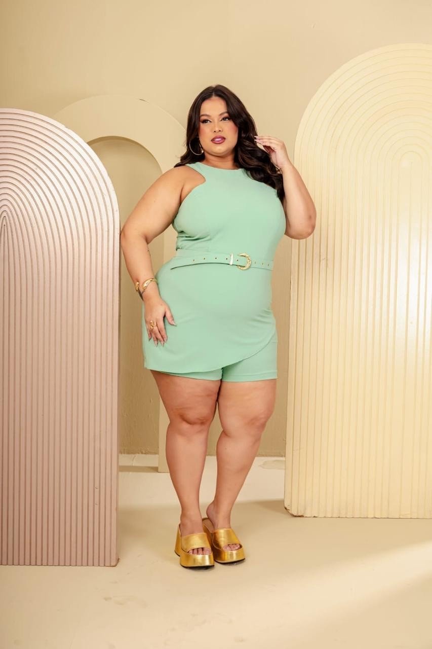 Macaquinho cavado + short saia Ref:1697