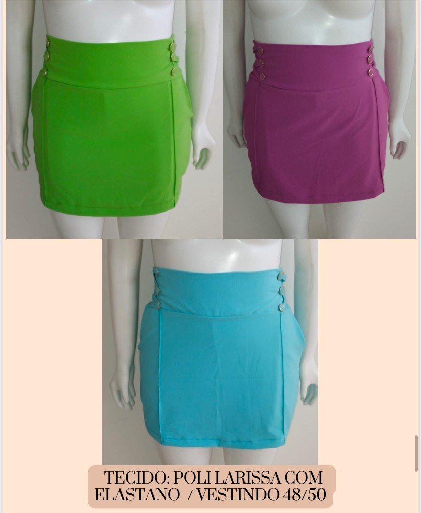 Short saia botões na lateral ref 2026