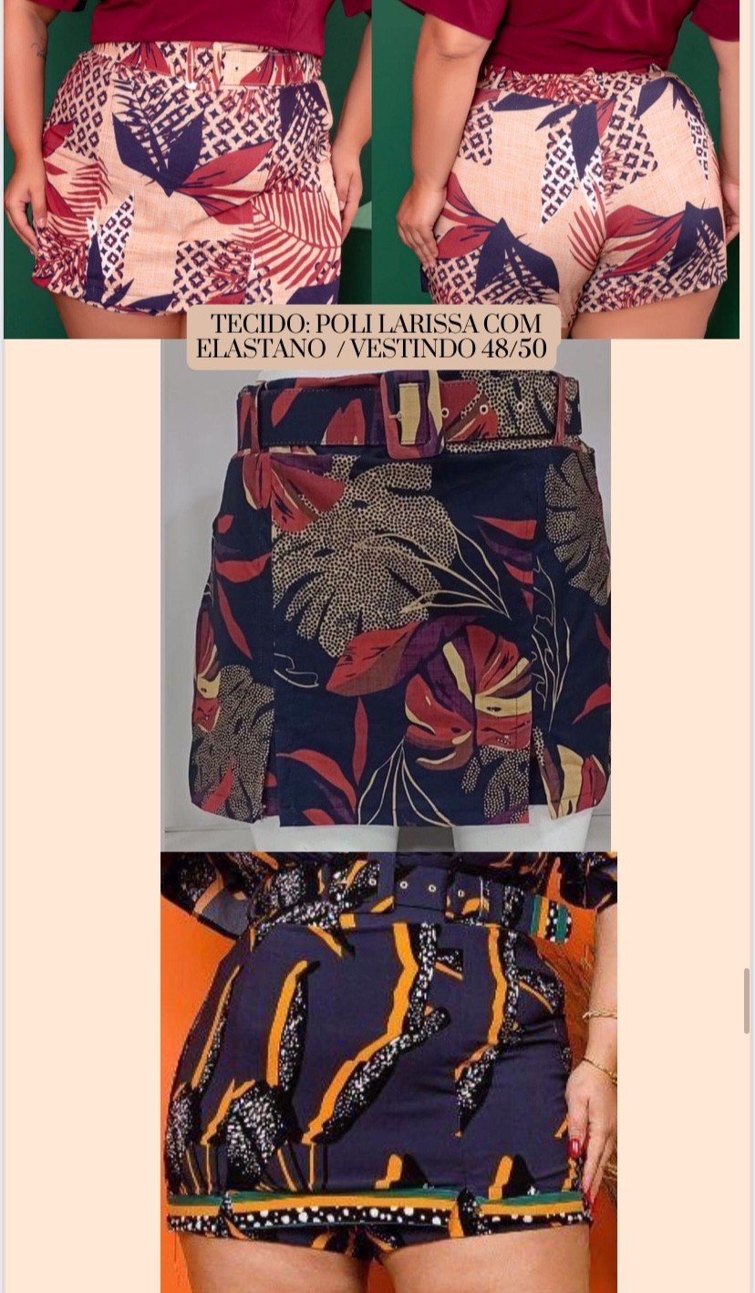 Short saia com cinto ref 2028
