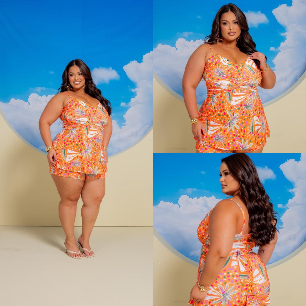 Macaquinho alça short saia ref2062