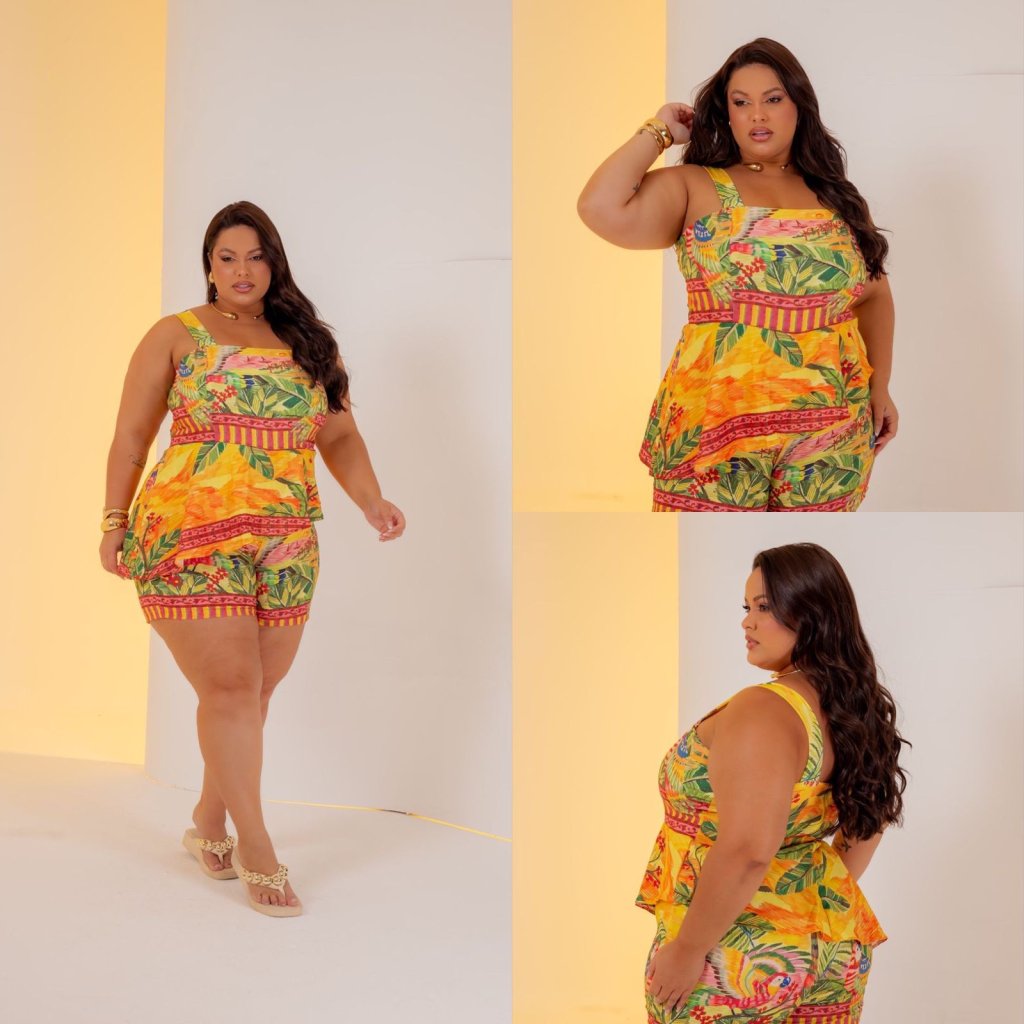 Macaquinho estampado. Ref: 2078