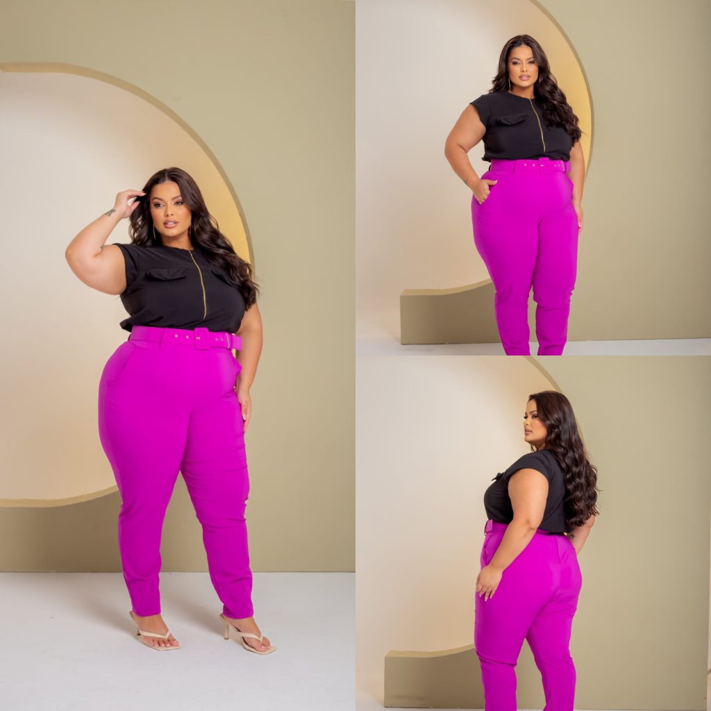 Calça slim + cinto ref2117