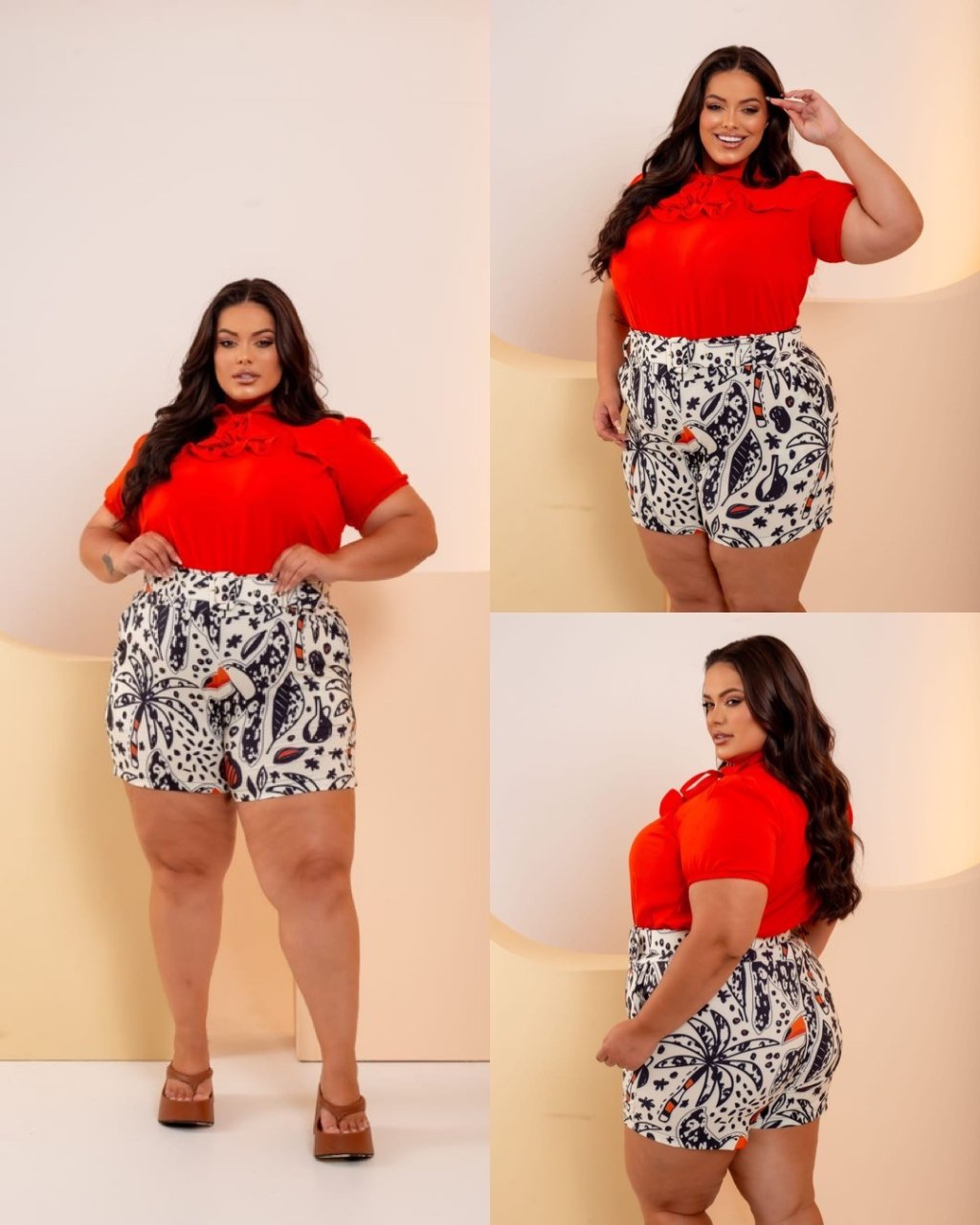 Conjunto blusa de viés e manga ref2145