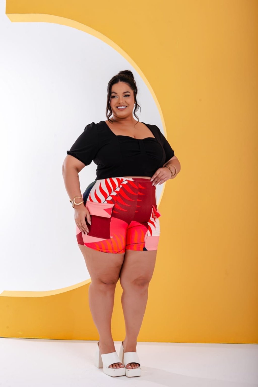 Conjunto short bolso blusa manga Ref:1734