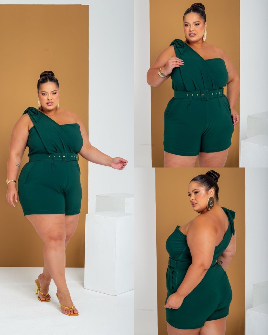 Macaquinho 1 alça + cinto ref2175