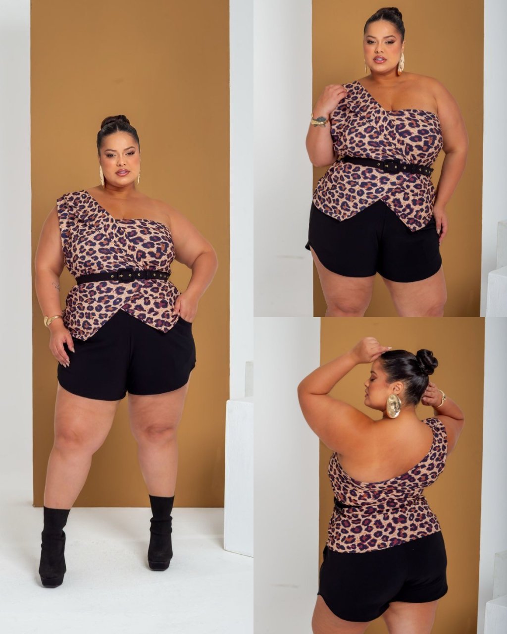 Conjunto cinto na blusa 1 alça ref2179