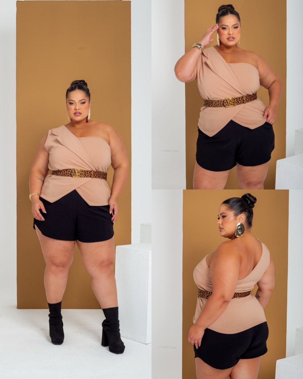 Conjunto cinto na blusa 1 alça ref2180