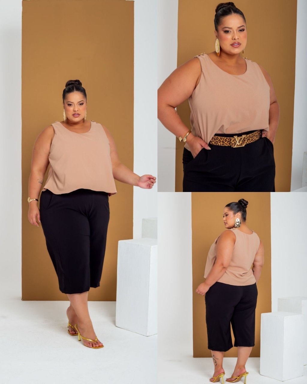 Conjunto panta com cinto de onça ref 2185