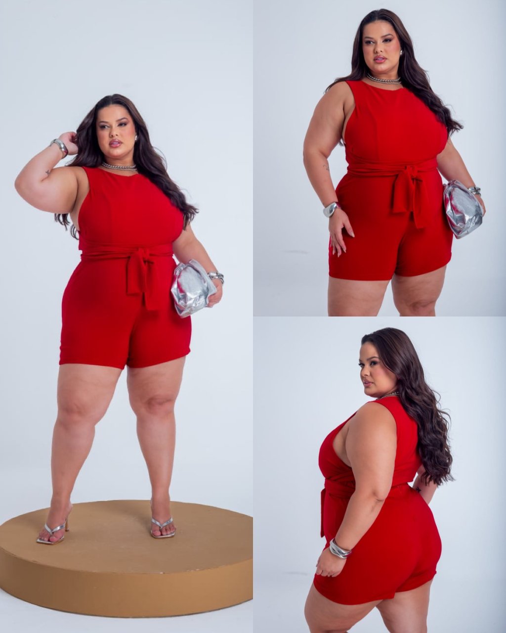 Macaquinho com faixa na cintura ref2206