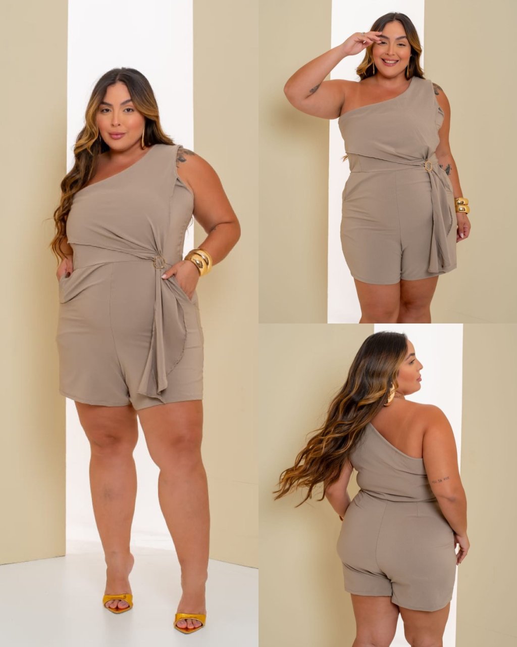 Macaquinho MIDSIZE um ombro com argola ref2240