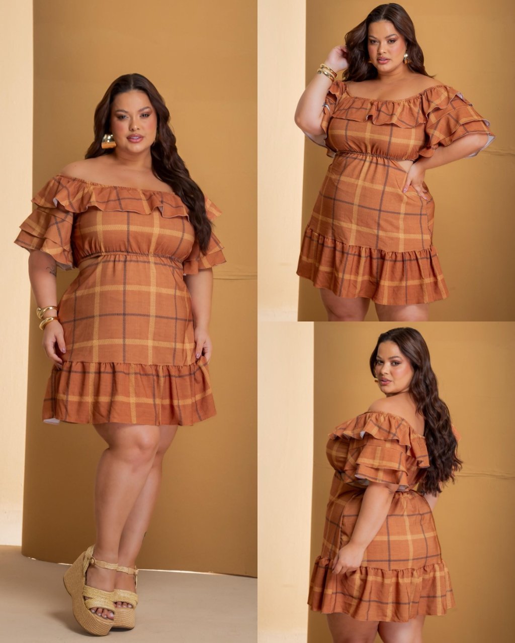 Vestido xadrez PLUS SIZE 48/50
