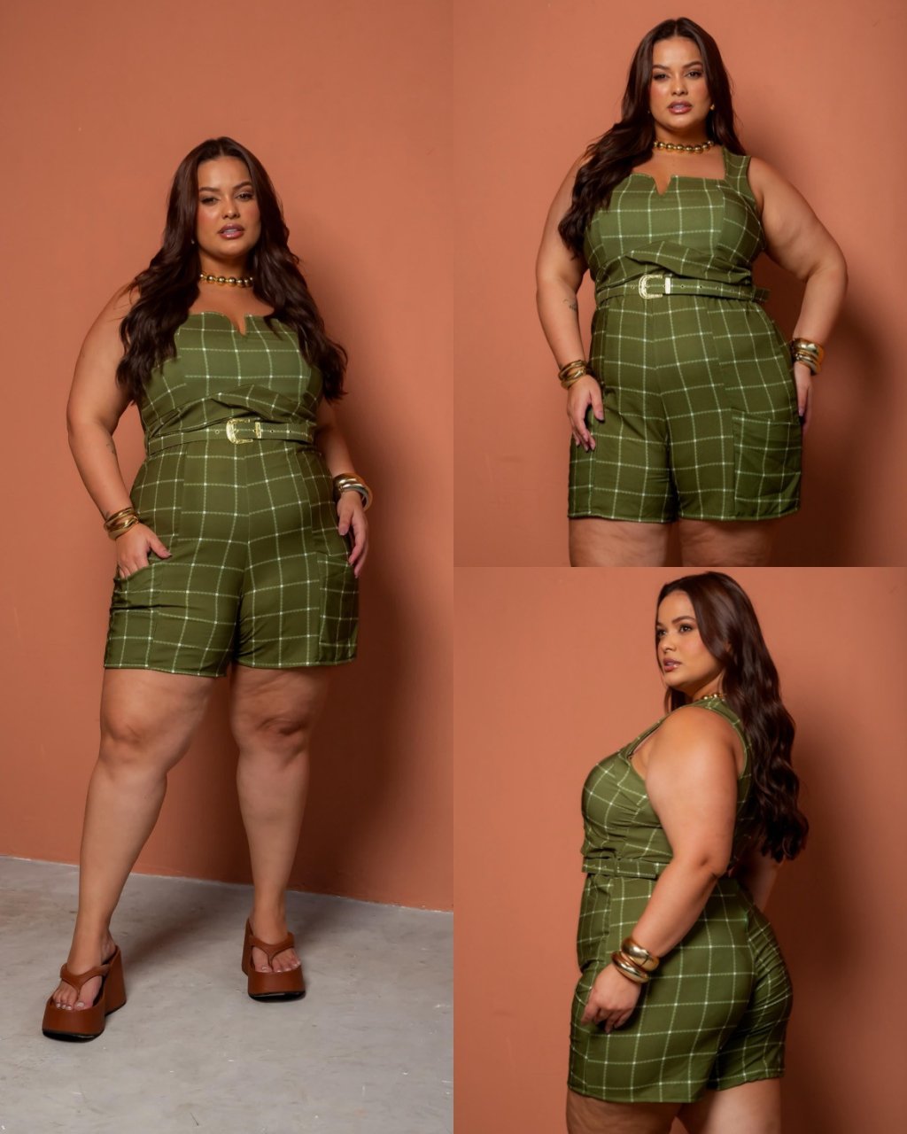 Macaquinho Xadrez PLUSSIZE 48/50