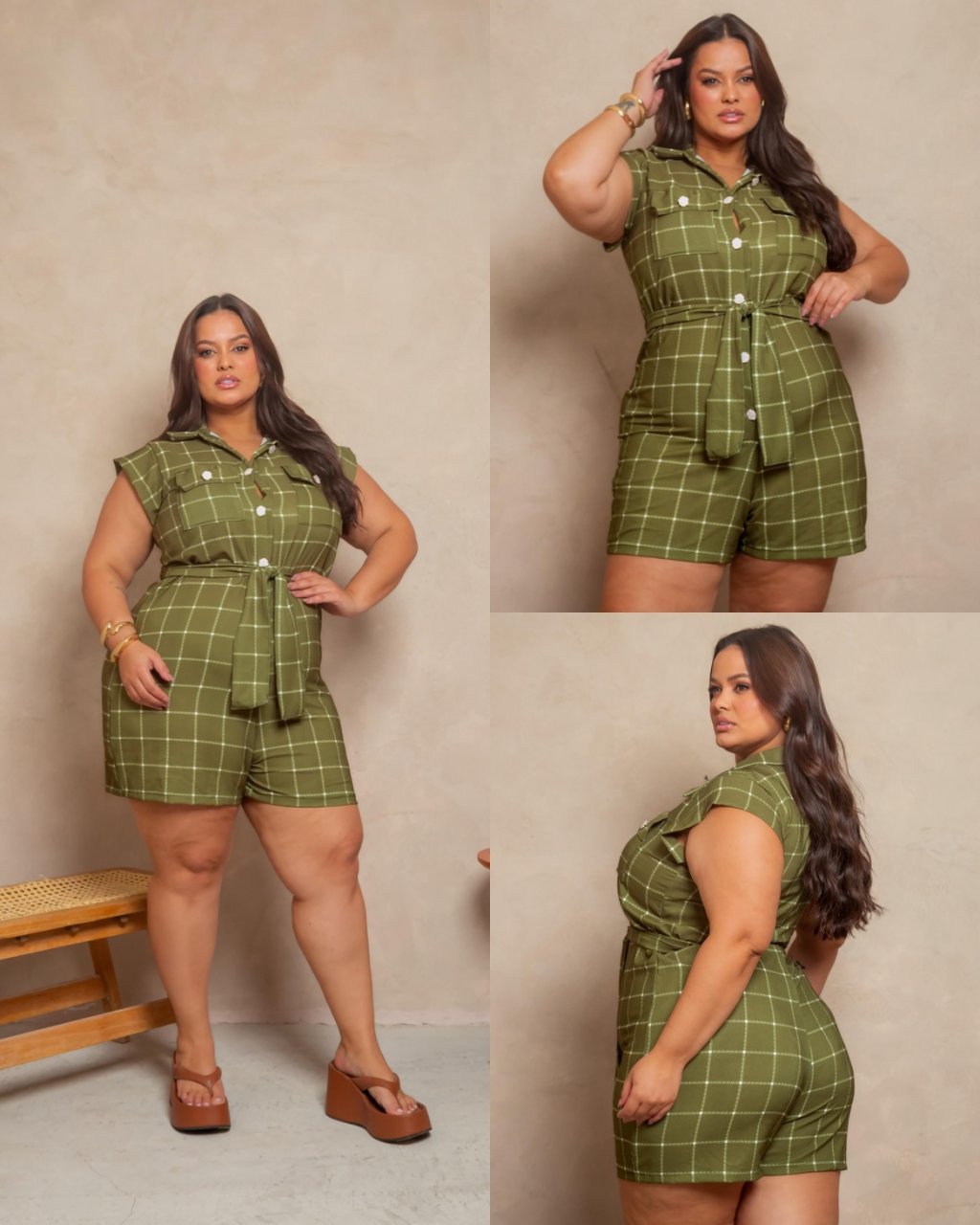 Macaquinho Xadrez PLUSSIZE 48/50