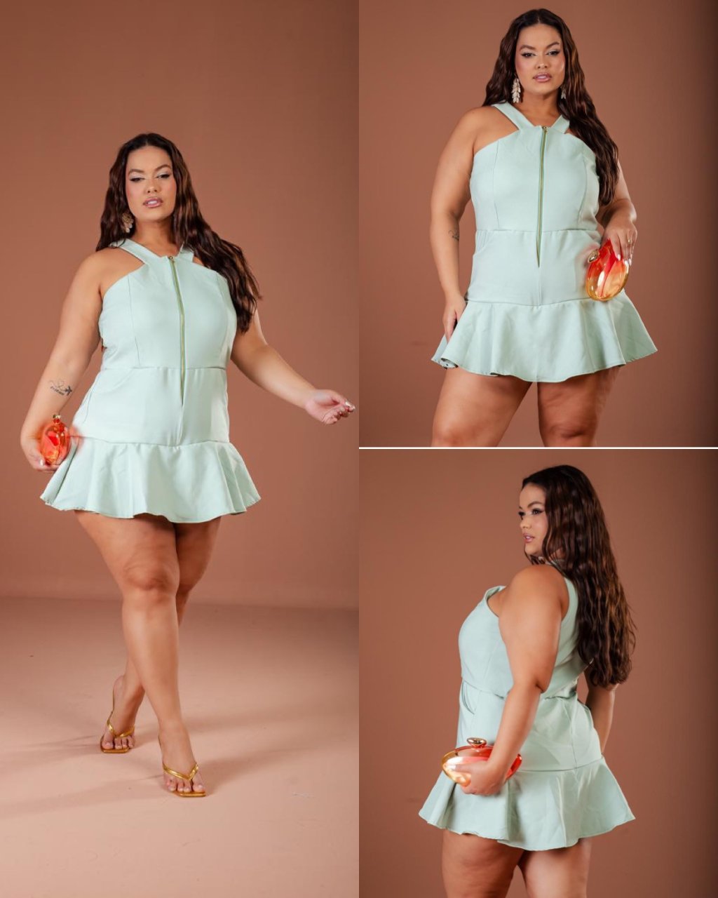 Macaquinho/vestido PLUSSIZE ref2793