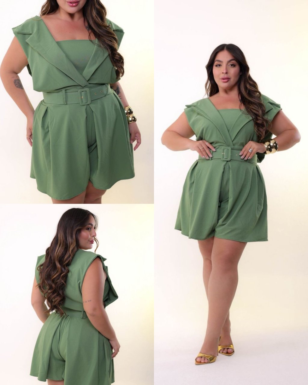 Macaquinho Midsize godê com top. Ref: 2839