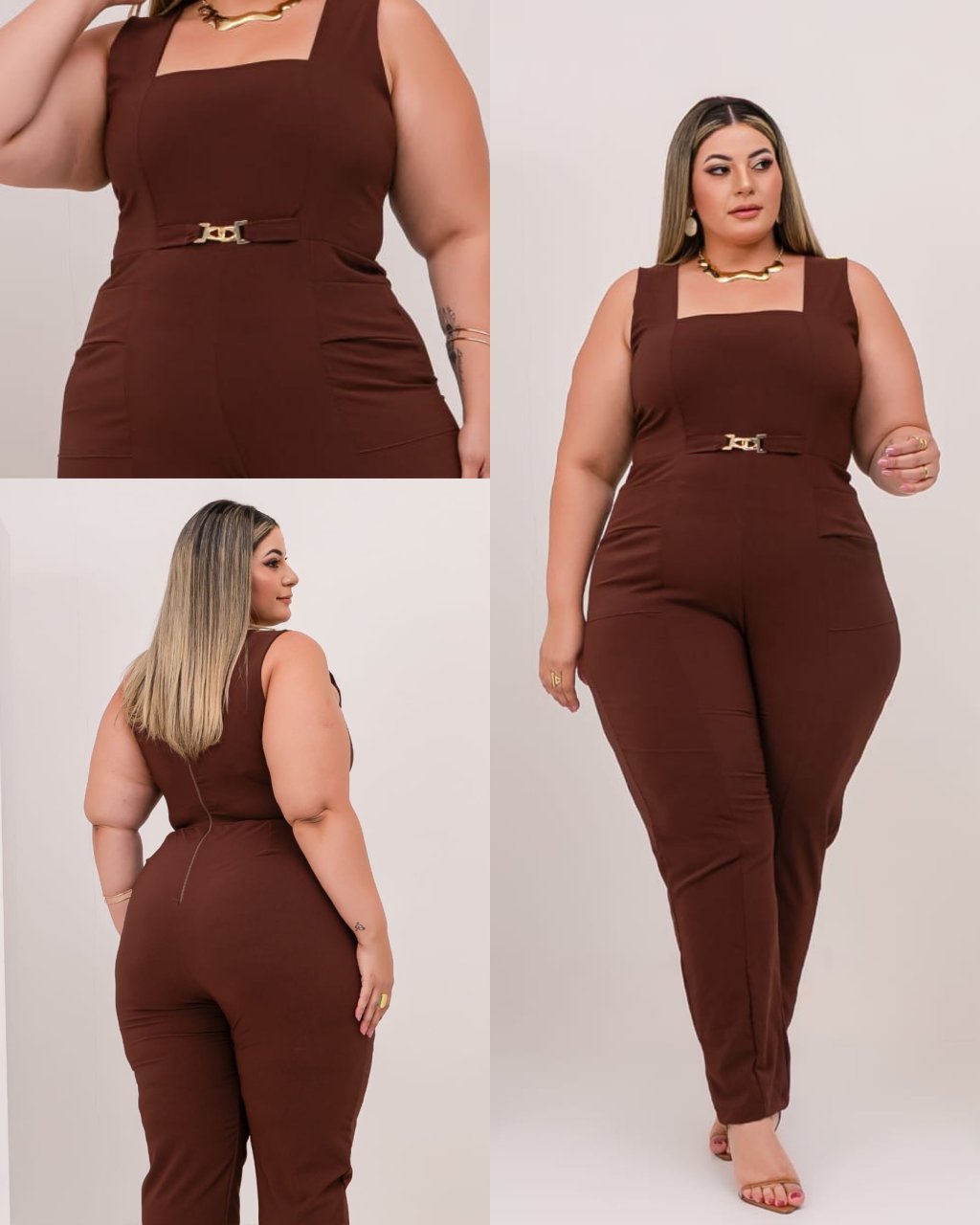 Macacão longo PLUS SIZE. Ref: 2855
