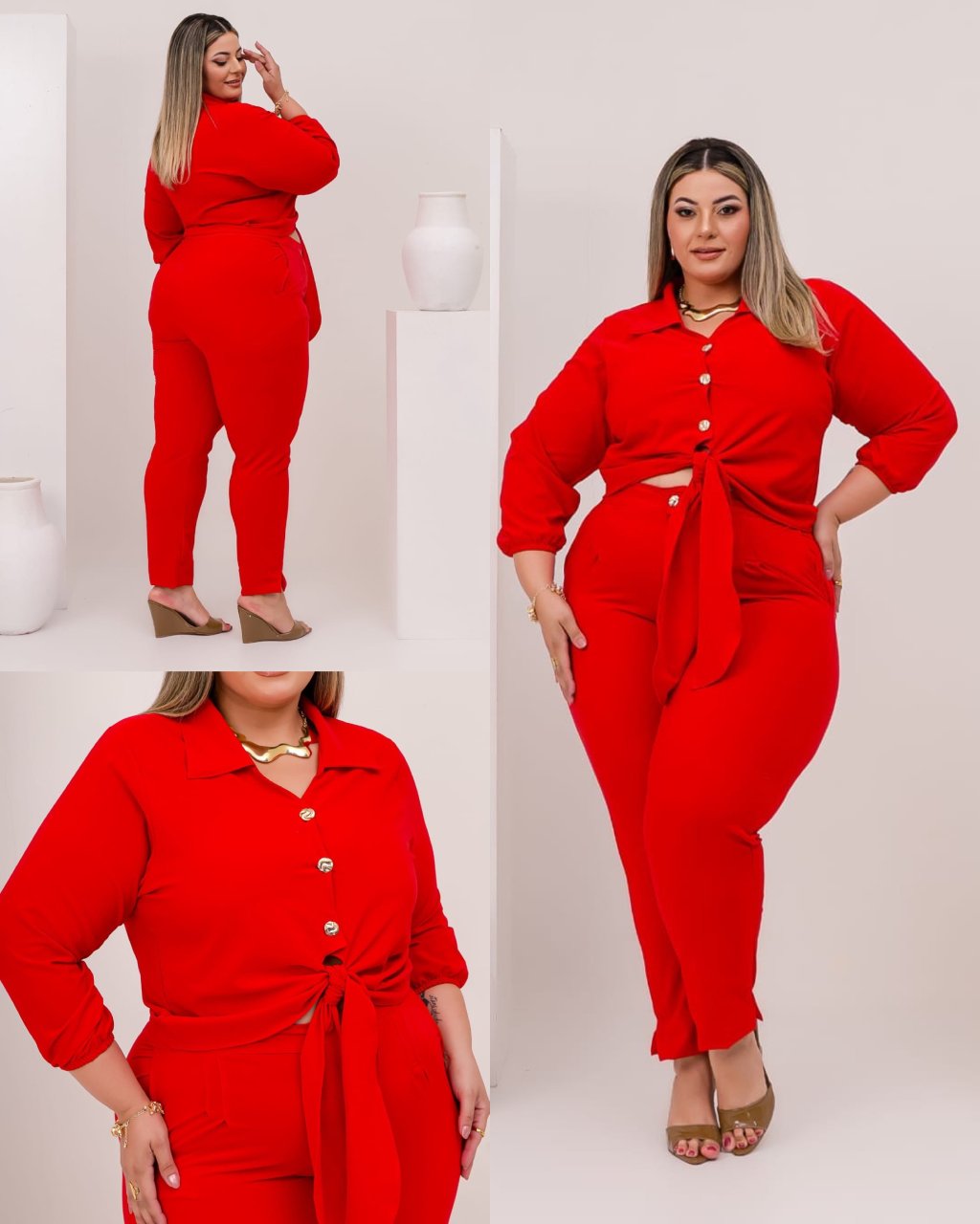 Conjunto de calça PLIS SIZE. Ref: 2856