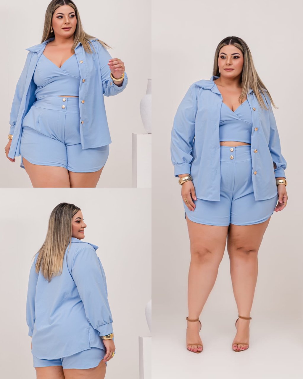 Conjunto 3 peças PLUS SIZE. Ref: 2859