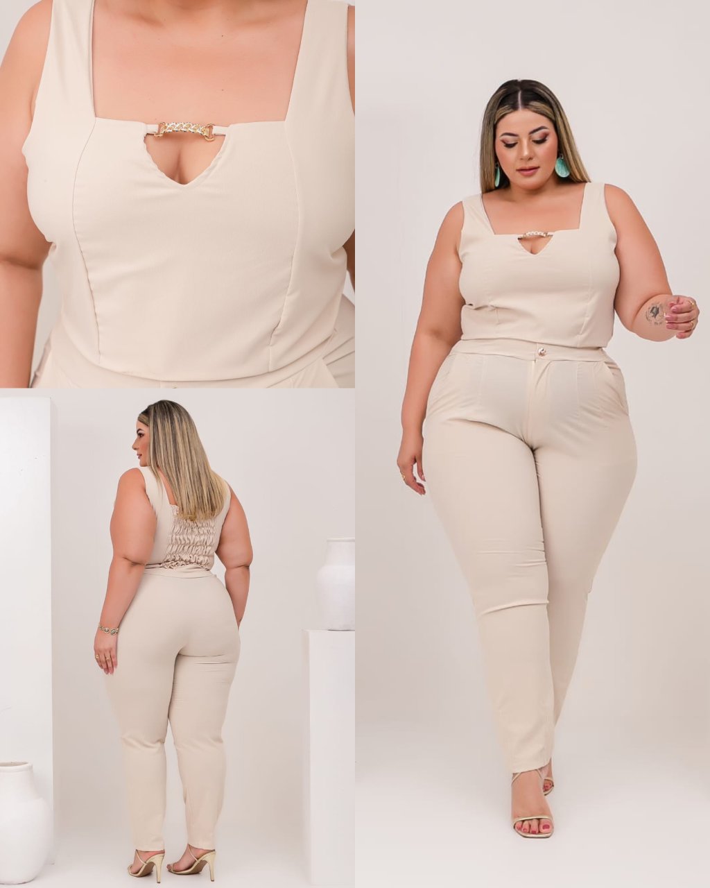 Conjunto de calça PLUS SIZE. Ref: 2860