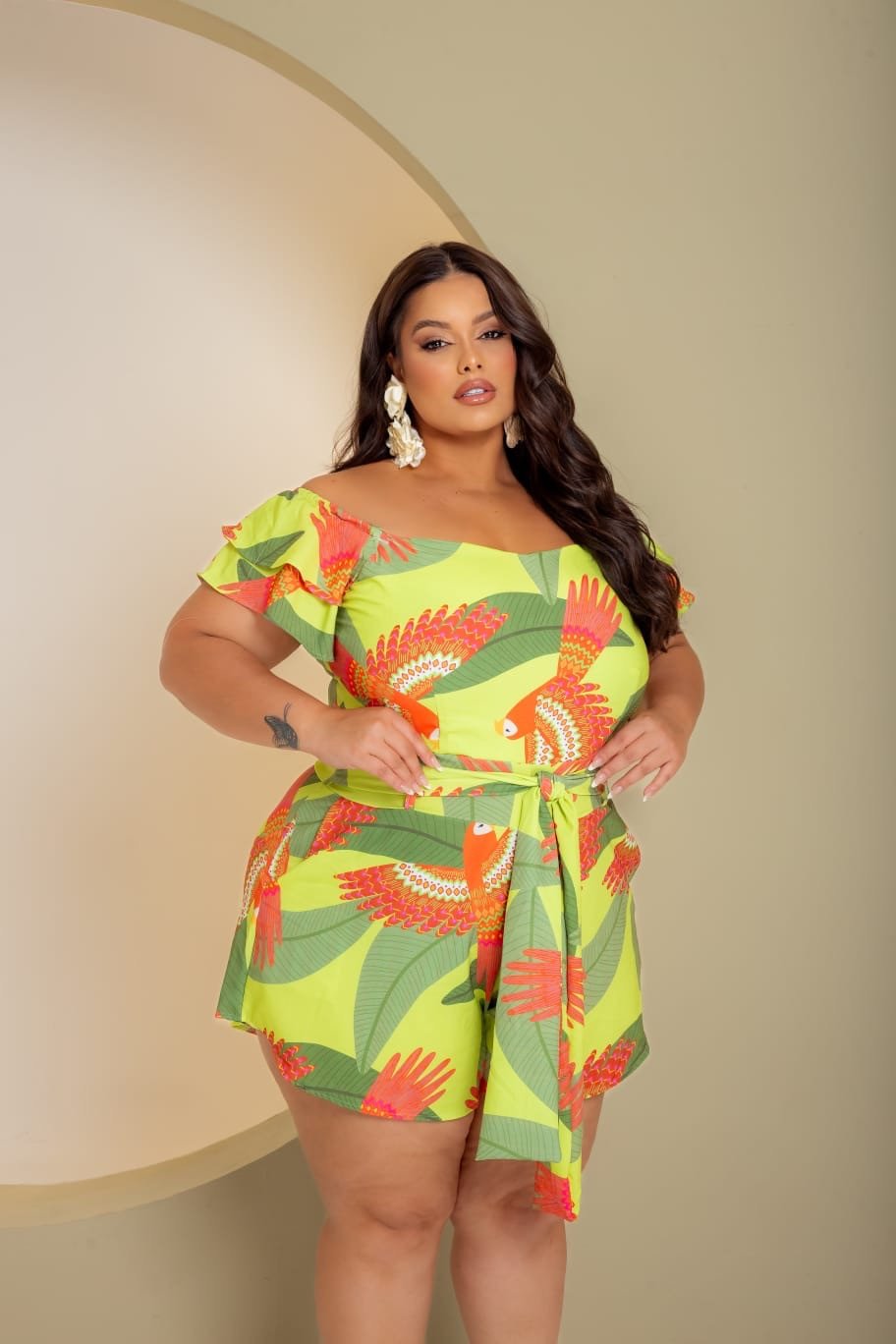 Macaquinho 2 manguinhas + faixa ref2106