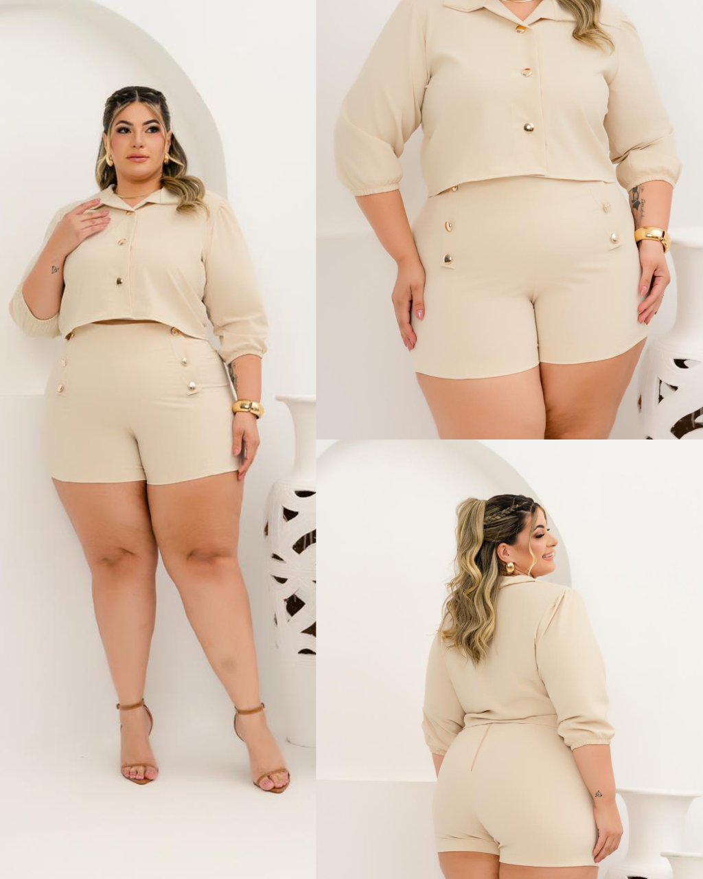 Conjunto short PLUSSIZE 48/50 ref2885